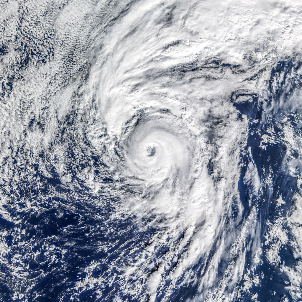 View of Global storm from space. Elements of this image furnished by NASA