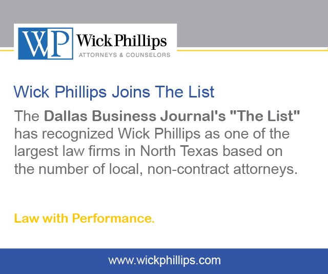 Dallas Business Journal - The List - North Texas Law Firms