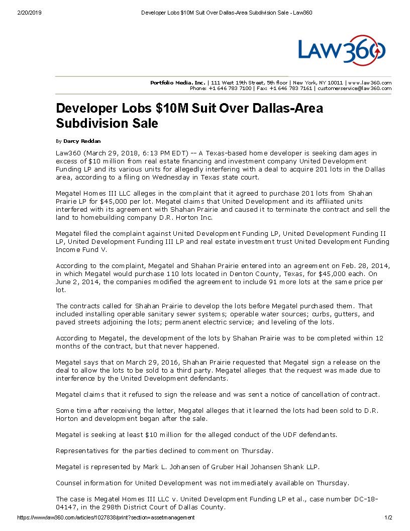 Developer Lobs $10M Suit Over Dallas-Area Subdivision Sale - Law360 (003)_Page_1.jpg